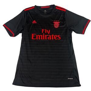 Adidas Benfica 2015-16 Away Soccer Jersey Size L Black Red Climacool 18 Liga Nos